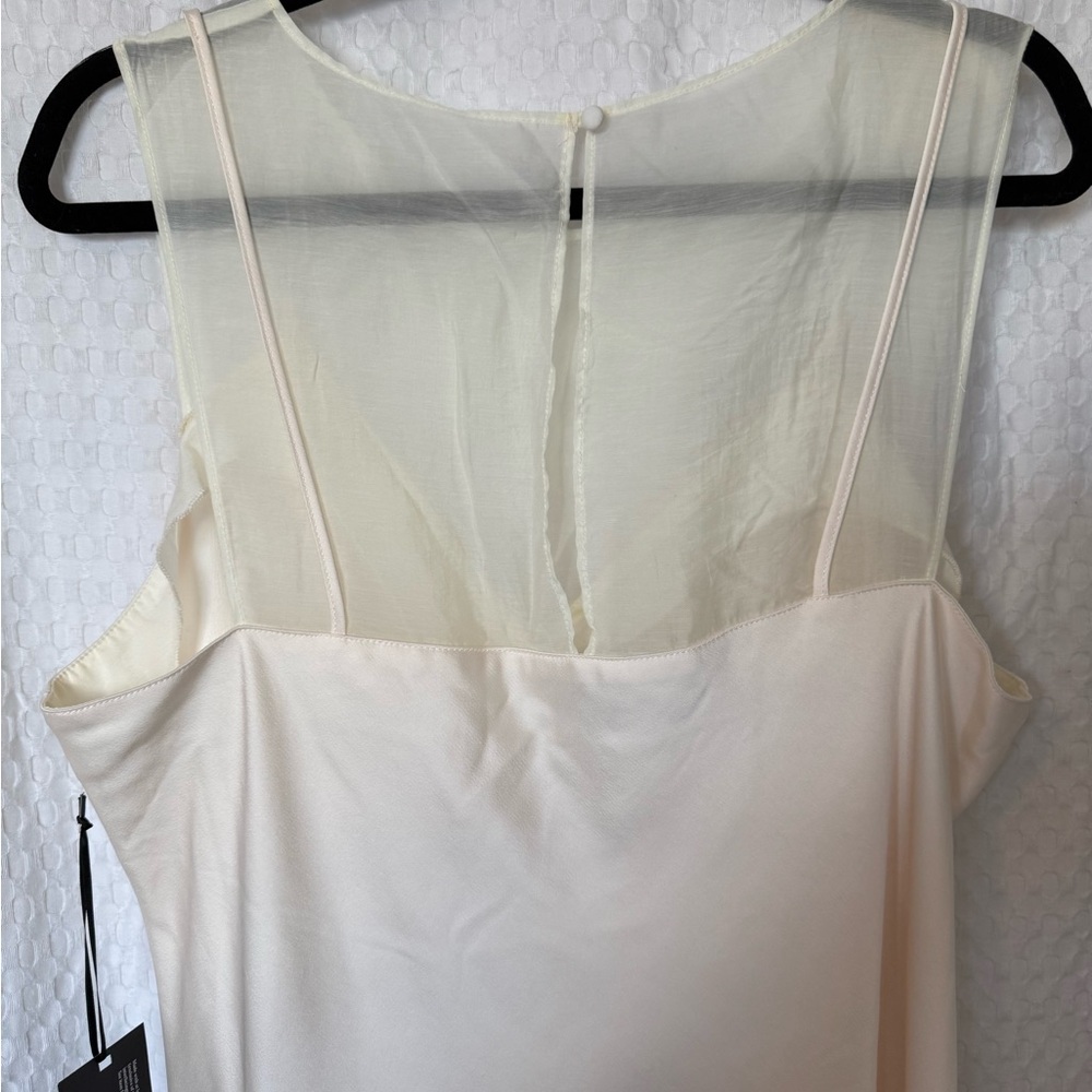Future Collective Ivory Slip Dress Mesh Overlay Midi Dress Size XXL NWT - Picture 4 of 6